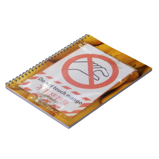 Caderno Espiral Sinal engraçado 'Não toque em manga' (Left Side)