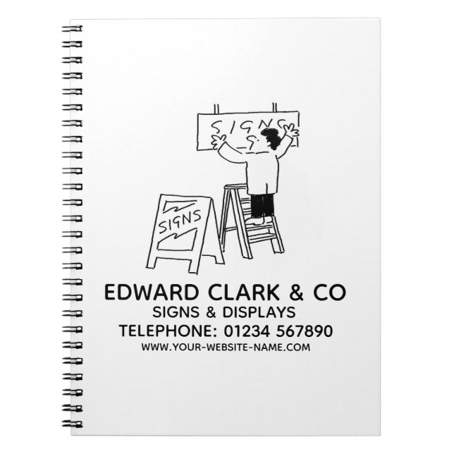 Caderno Espiral Sinaliza e mostra o Bloco de Notas (Frente)