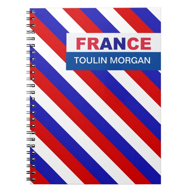 Caderno Espiral Sinalizador de França Personalizado (Frente)