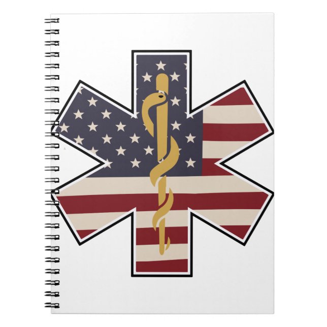 Caderno Espiral Sinalizador de Homenagem de Emergência Médica dos  (Frente)