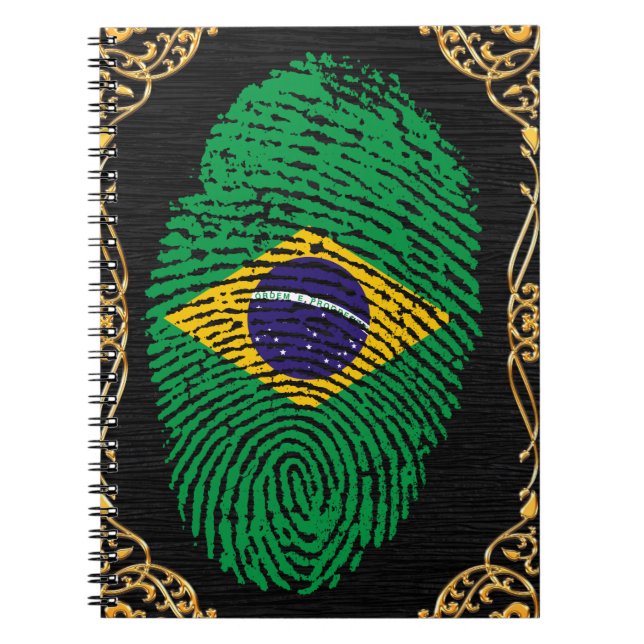 Caderno Espiral Sinalizador de impressões digitais de toque brasil (Frente)