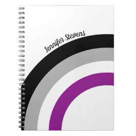 Caderno Espiral Sinalizador de Orgulho Asexual - Personalizável do