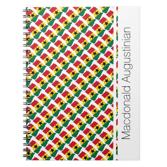 Caderno Espiral Sinalizador do GHANA Personalizado Adicionar o Seu (Frente)