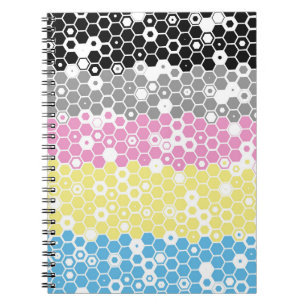 Caderno Espiral Sinalizador do Orgulho abstrato Polygender