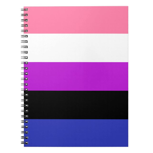 Caderno Espiral Sinalizador do Orgulho Genderfluido (Frente)