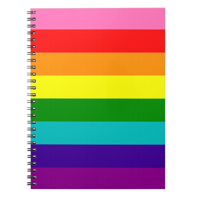 Caderno Espiral Sinalizador original de arco-íris LGBT-Orgulho gay (Frente)
