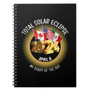 Caderno Espiral Sinalizadores ECLIPSE SOLAR TOTAL 2024 personaliza