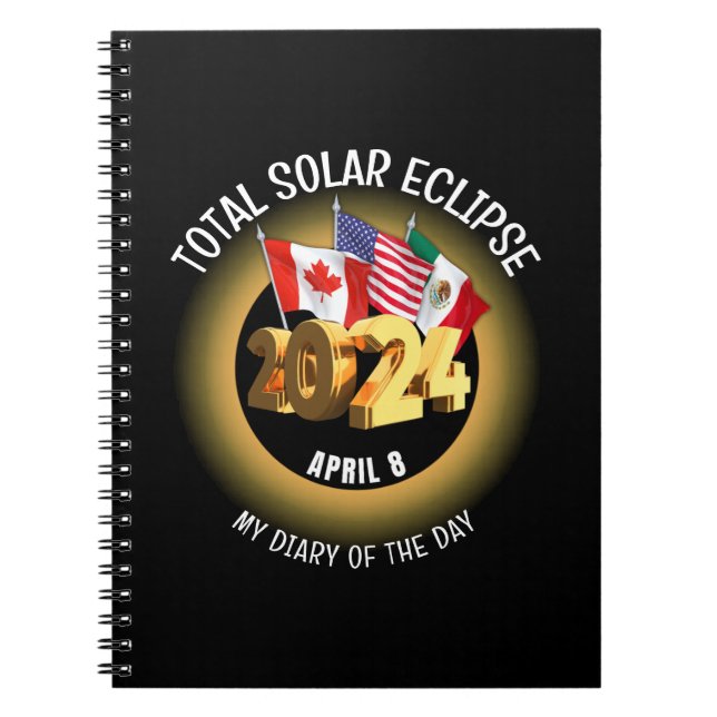 Caderno Espiral Sinalizadores ECLIPSE SOLAR TOTAL 2024 personaliza (Frente)