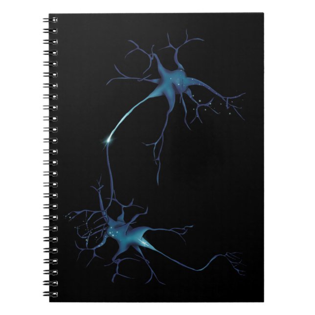 Caderno Espiral Sinapse Entre Neurônios, Neurônio da Neurociência (Frente)