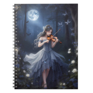 Caderno Espiral Sinfonia de Lua - Garota Violina Sonhadora