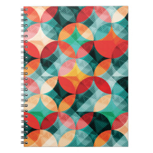 Caderno Espiral Sinfonia do círculo: Abstrato Colorida Vintage