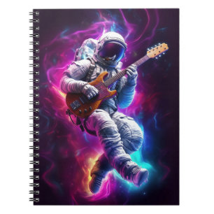 Caderno Espiral Sinfonia do Void Astronauta Neon Cyberpunk