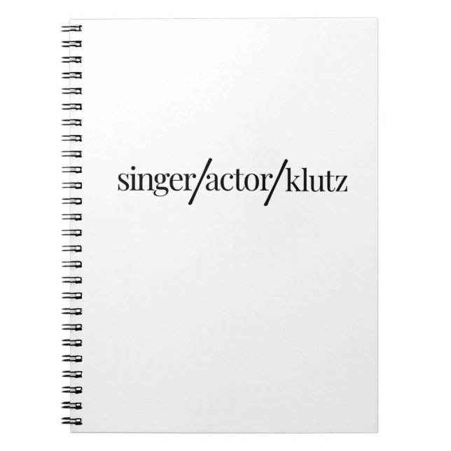 Caderno Espiral Singer Ator Klutz (Frente)