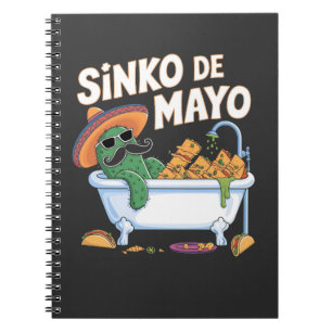 Caderno Espiral Sinko de Mayo Cinco De Mayo Cactus Funny