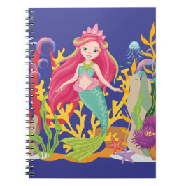 Caderno Espiral Siren Oceano: Cabelo Vermelho Longo
