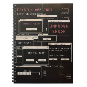 Caderno Espiral Sistema Offline - Design Techno-Brutalist