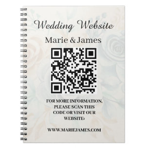 Caderno Espiral Site de Casamento Adicionar Nome Data QR Código Mi
