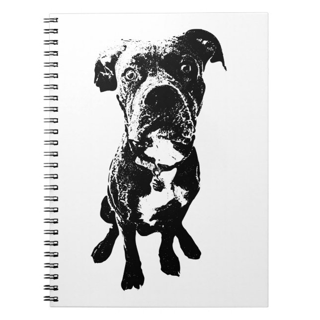 Caderno Espiral Sitting Dog Notebook – Minimalist Ink-Style Cover (Frente)