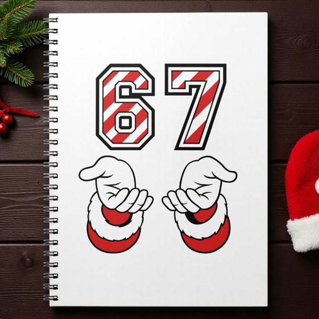 Caderno Espiral Six Seven 67 6 7 Santa Christmas Meme Holiday (Criador carregado)