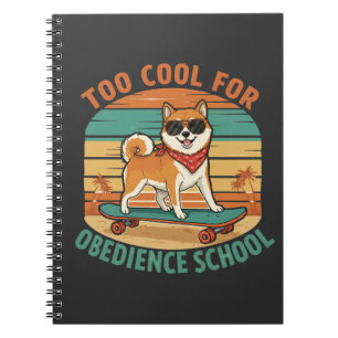 Caderno Espiral Skate de Cachorro Muito Descolado para a Escola de