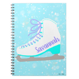 Caderno Espiral Skate de gelo personalizado - Neve Azul - Patinaçã