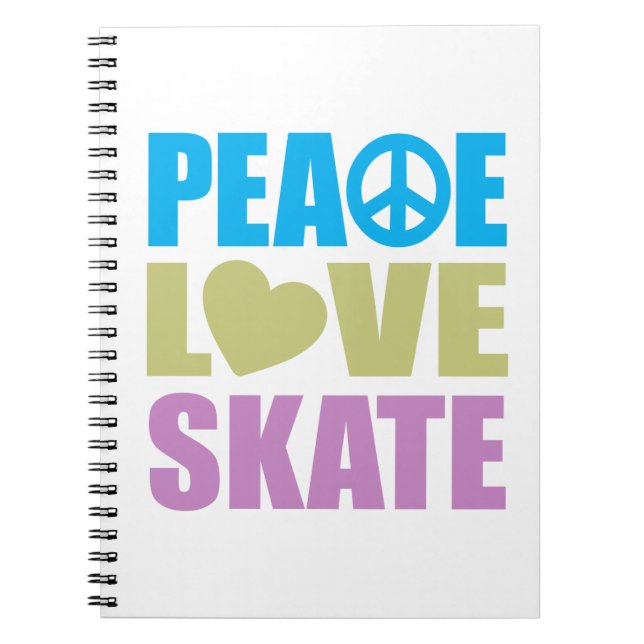 Caderno Espiral Skate do amor da paz (Frente)