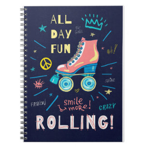 Caderno Espiral Skateboarder skateboard o dia todo divertido