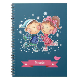 Caderno Espiral Skating Kids | Custom Name Christmas Gift