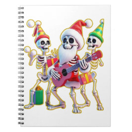 Caderno Espiral **Skeleton 3D Christm Santa Party – Funnyas Skelet