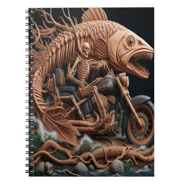 Caderno Espiral skeleton cavalgou sua bicicleta de helicóptero par (Frente)