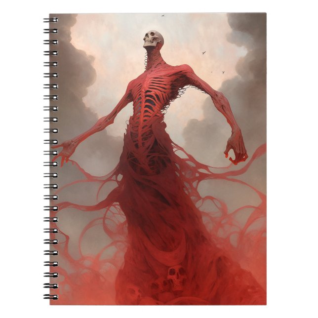 Caderno Espiral Skeleton Demon Creature Dark Fantasy Horror (Frente)