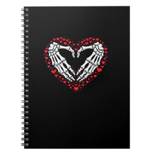 Caderno Espiral Skeleton Dia de os namorados De Mão Casal Engraçad