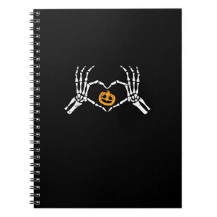 Caderno Espiral Skeleton Halloween Heart Halloween Costume Pumpkin
