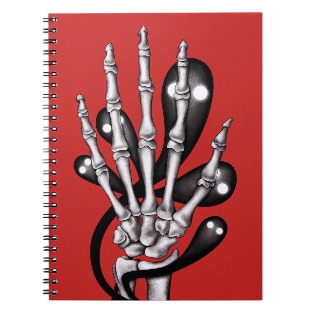 Caderno Espiral Skeleton Hand com Fantasmas (Frente)