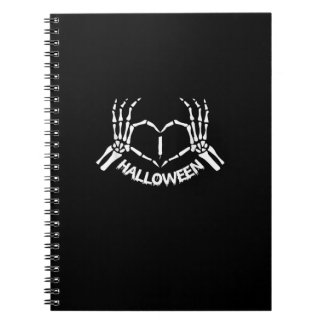 Caderno Espiral Skeleton Hand Heart Ppreguiçoso Halloween Costume