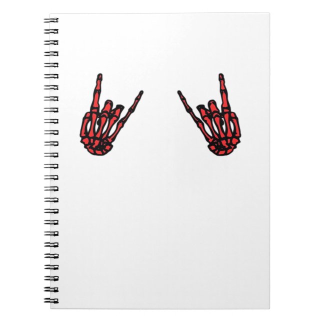 Caderno Espiral Skeleton Hand Heart Roll & Red Classic (Frente)