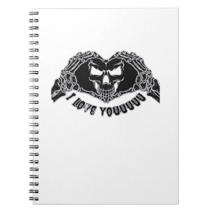 Caderno Espiral Skeleton Hands Skull, Design Halloween Para Backgr