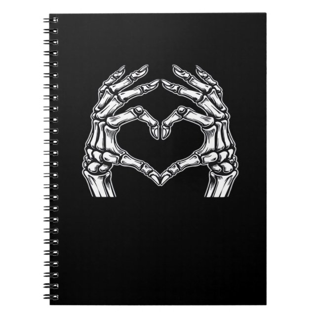 Caderno Espiral Skeleton Heart Hands Sign Halloween Figurume Basic (Frente)