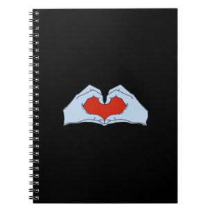Caderno Espiral Skeleton Heart Mãos Clássicas e Halloween Básico