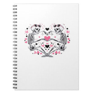 Caderno Espiral Skeleton Heart Mãos Clássicas Virais