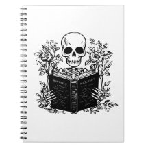 Skeleton lendo livro romântico