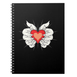 Caderno Espiral Skeleton Mãos Cardíaco Clássico