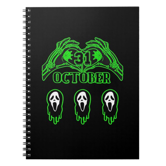 Caderno Espiral Skeleton mãos clássico Design (Frente)