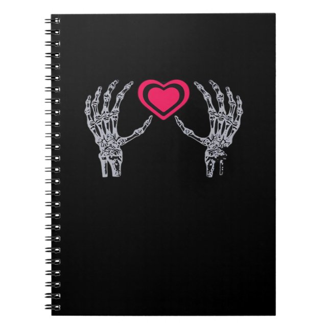 Caderno Espiral Skeleton Mãos Coração (Frente)