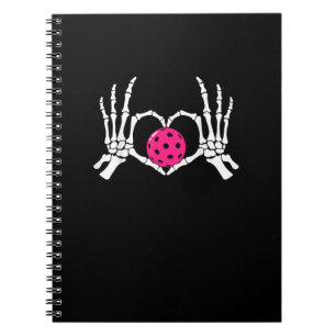 Caderno Espiral Skeleton Mãos Sinalizador de Coração Dia de os nam