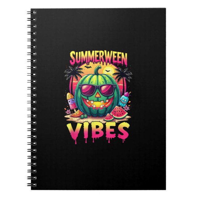 Caderno Espiral Skeleton Summer Summerentre Vibes Watermelon Jack- (Frente)