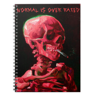 Caderno Espiral Skeleton with Burning Cigarette by Van Gogh