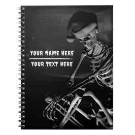 Caderno Espiral Skeleton with Santa hat. Customizable