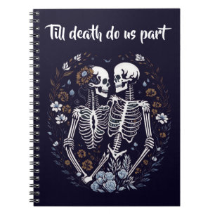 Caderno Espiral Skelton Lovers até a morte nos separamos