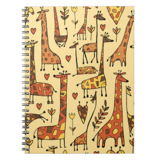 Caderno Espiral Sketch Giraffe, Design De Diversão Sem Olho.